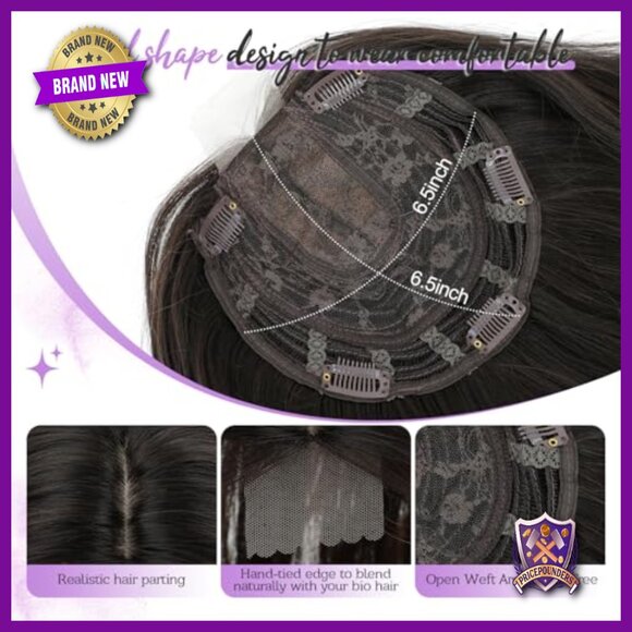 18 Inch Synthetic Hair Topper for Thinning Hair, Clip-in Wavy Volume main image 5